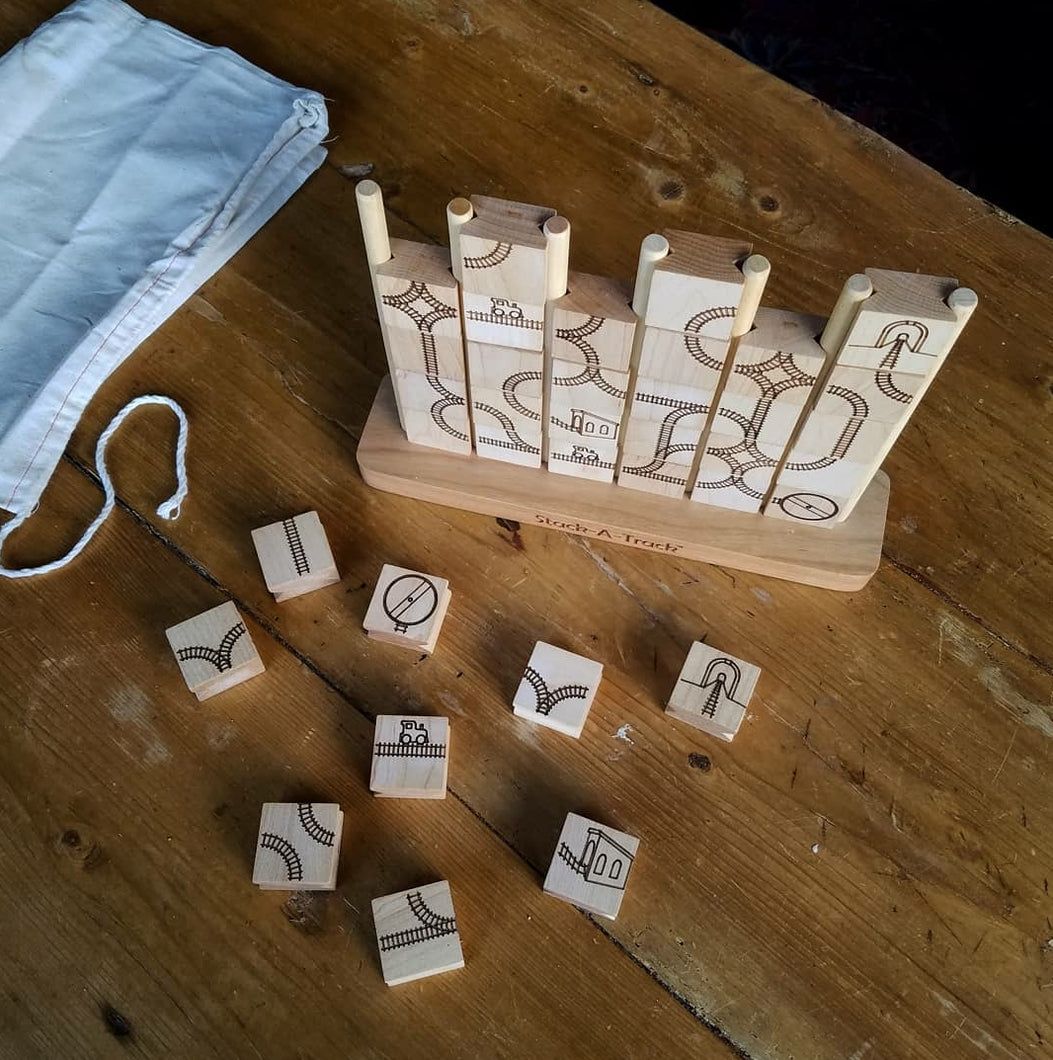 Wood Train Track Toy + Game